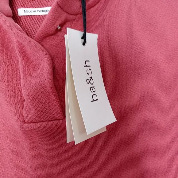 ba&sh Short Sleeve Hoodie in Vieuxrose - Picture 3 of 8